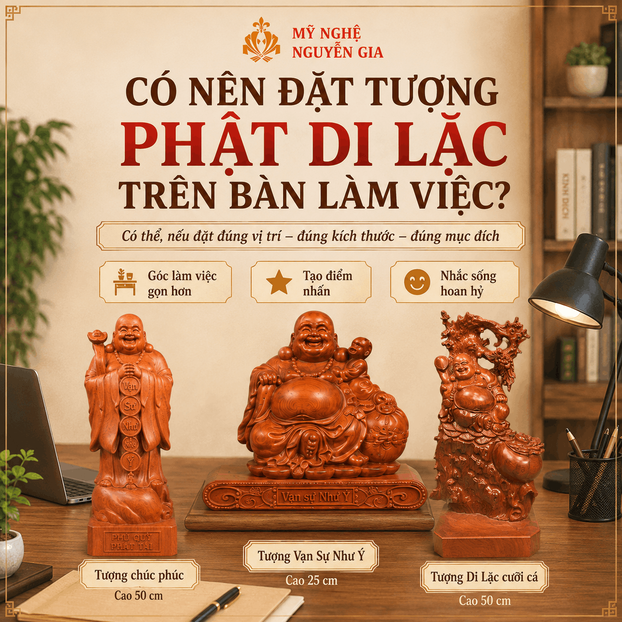 C&aacute;ch Đặt Tượng Phật Di Lặc Tr&ecirc;n B&agrave;n L&agrave;m Việc