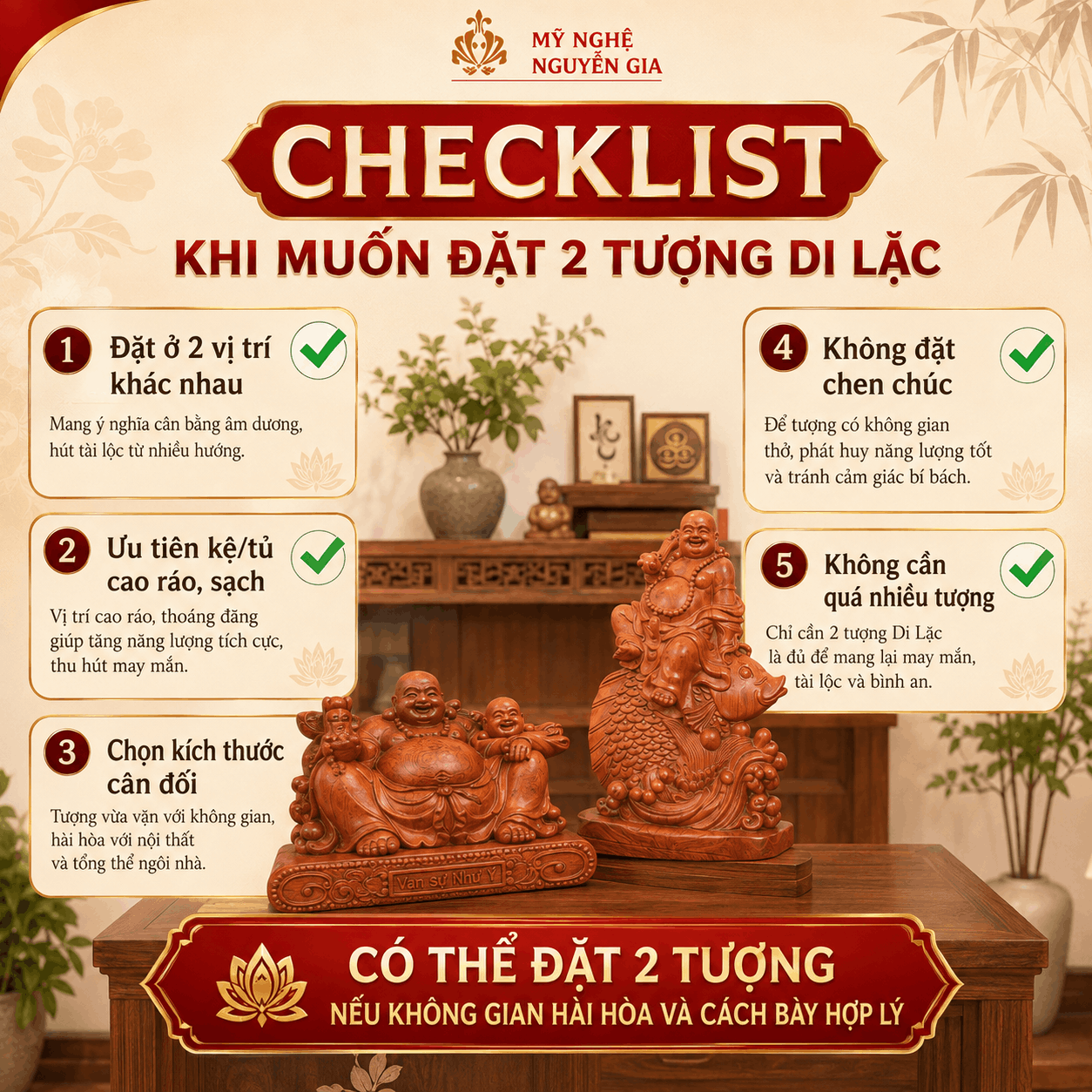C&oacute; N&ecirc;n Đặt 2 Tượng Phật Di Lặc Trong Nh&agrave;?