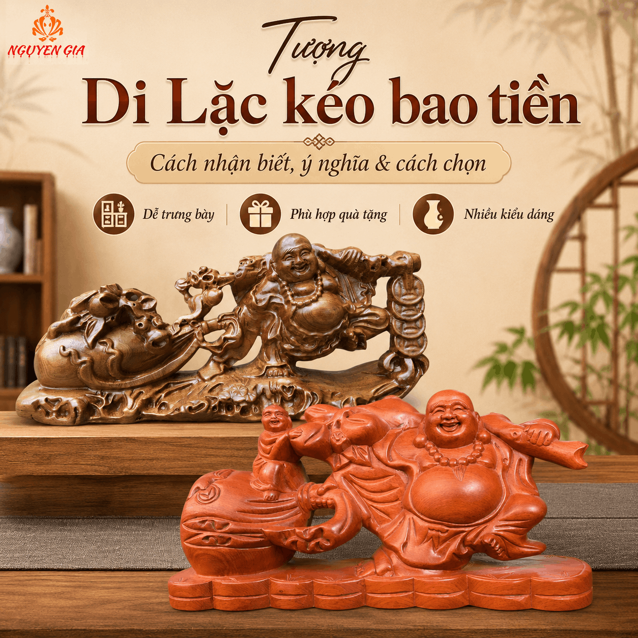 Tượng Di Lặc k&eacute;o bao tiền: c&aacute;ch nhận biết, &yacute; nghĩa v&agrave; c&aacute;ch chọn