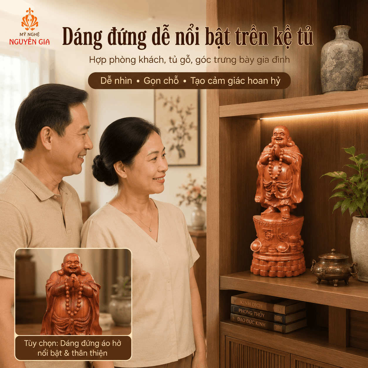 Tượng Phật Di Lặc bằng gỗ