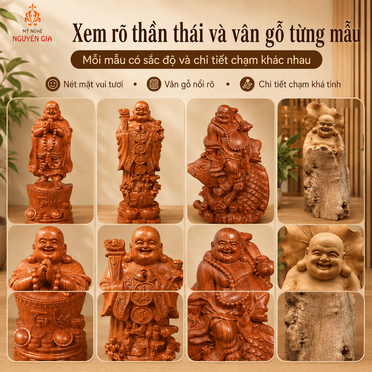 Tượng Phật Di Lặc bằng gỗ