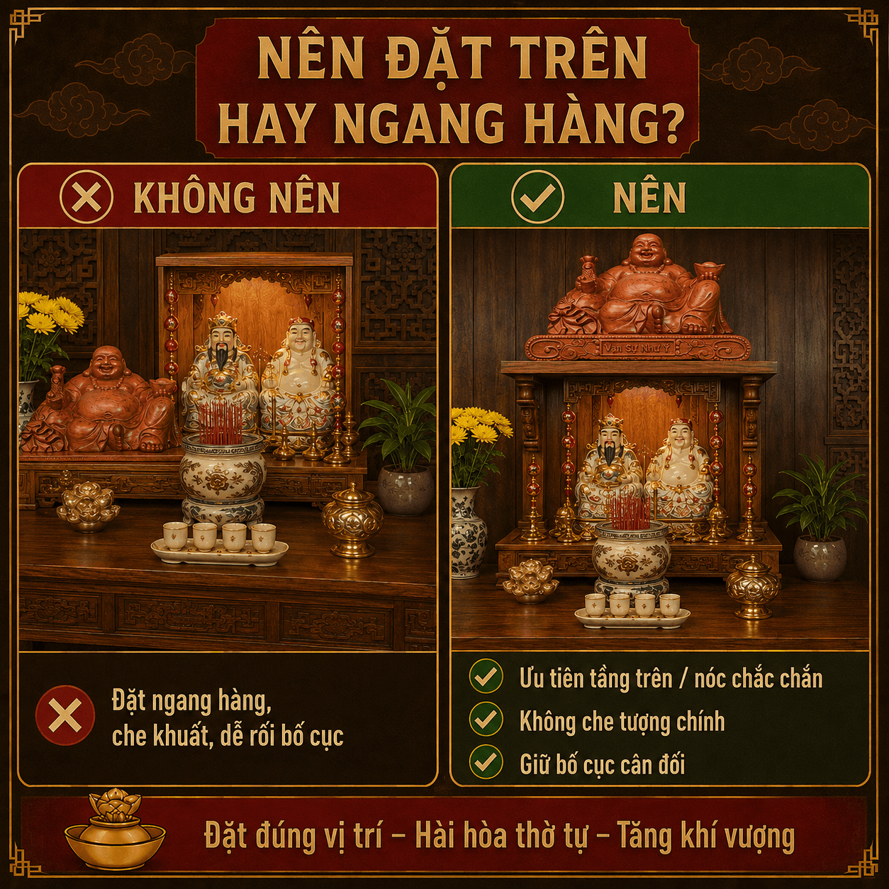 Cách Đặt Tượng Phật Di Lặc Trên Bàn Thờ Thần Tài – Ông Địa