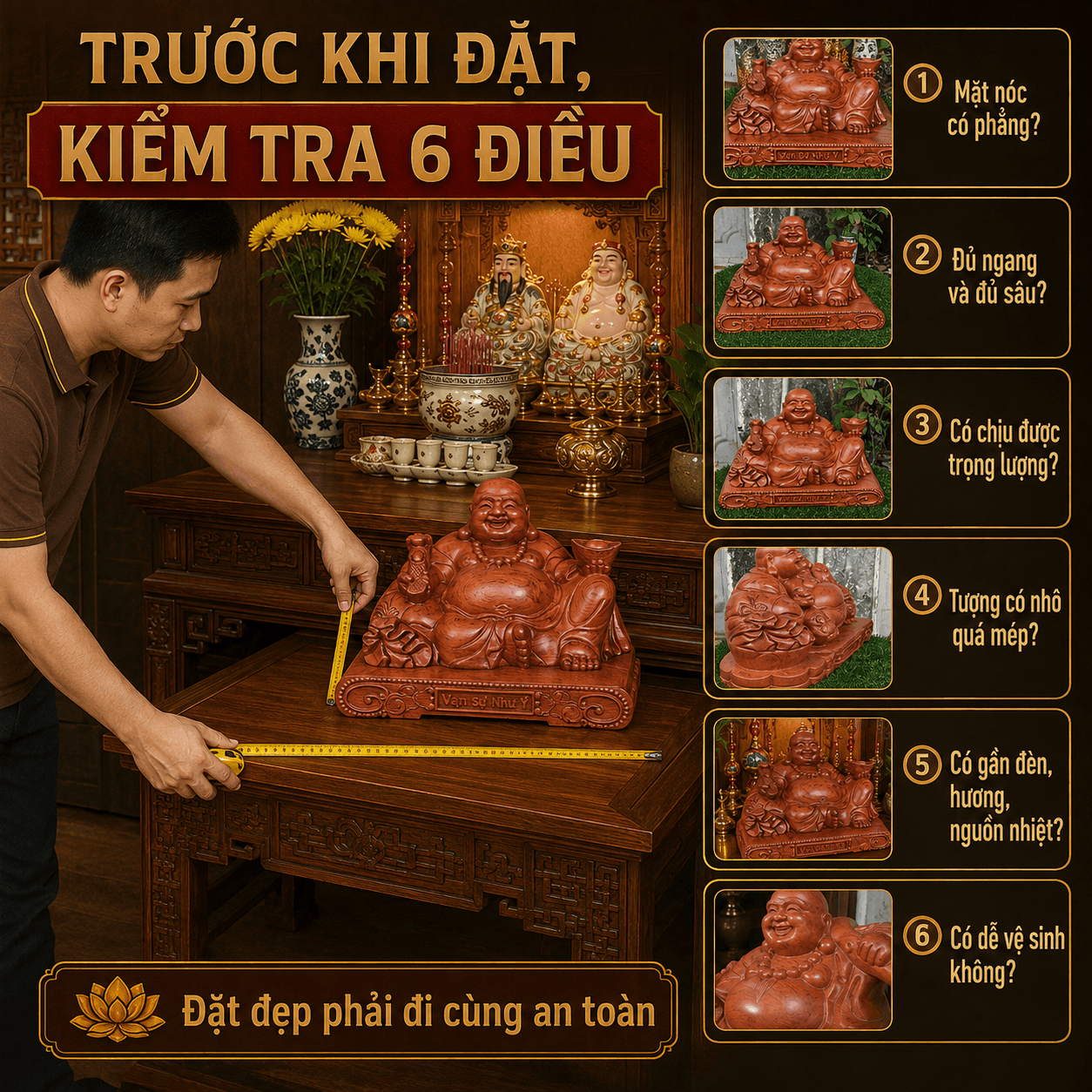 Cách Đặt Tượng Phật Di Lặc Trên Bàn Thờ Thần Tài – Ông Địa