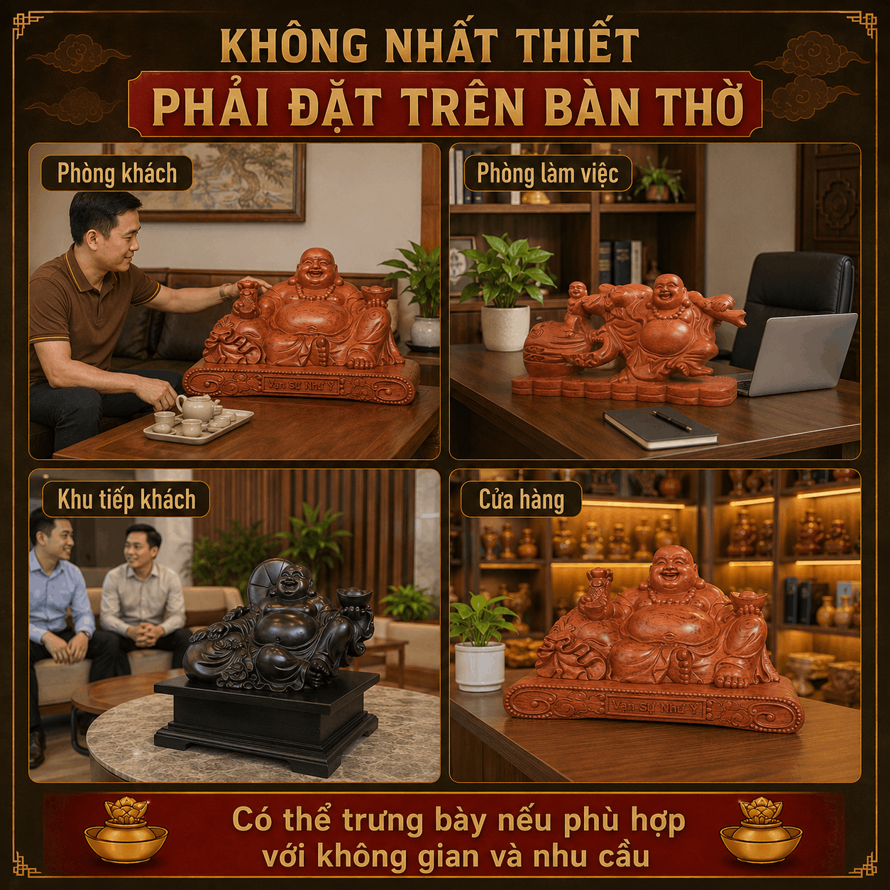 Cách Đặt Tượng Phật Di Lặc Trên Bàn Thờ Thần Tài – Ông Địa