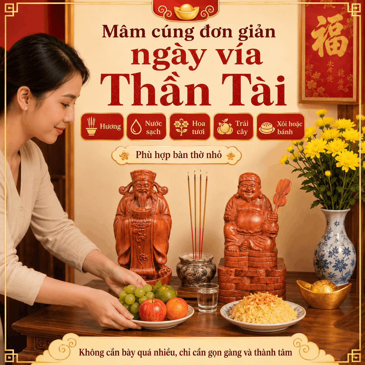 Ngày vía thần tài cúng gì để mang lại may mắn và tài lộc?