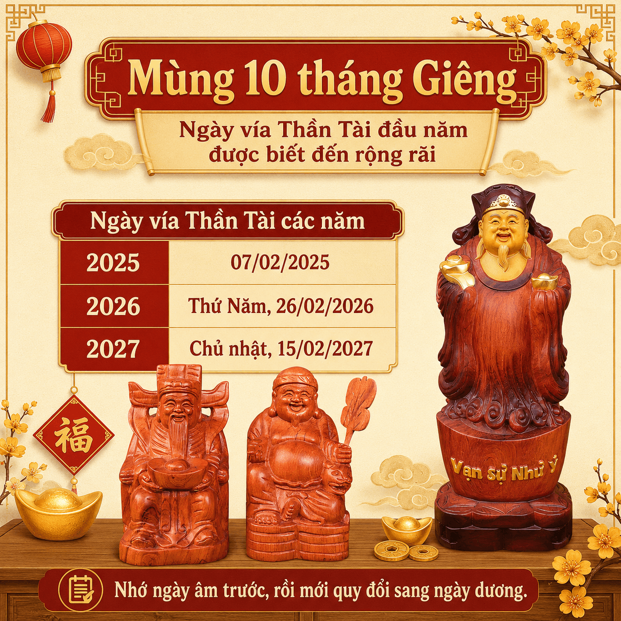 Ng&agrave;y V&iacute;a Thần T&agrave;i L&agrave; Ng&agrave;y Bao Nhi&ecirc;u?