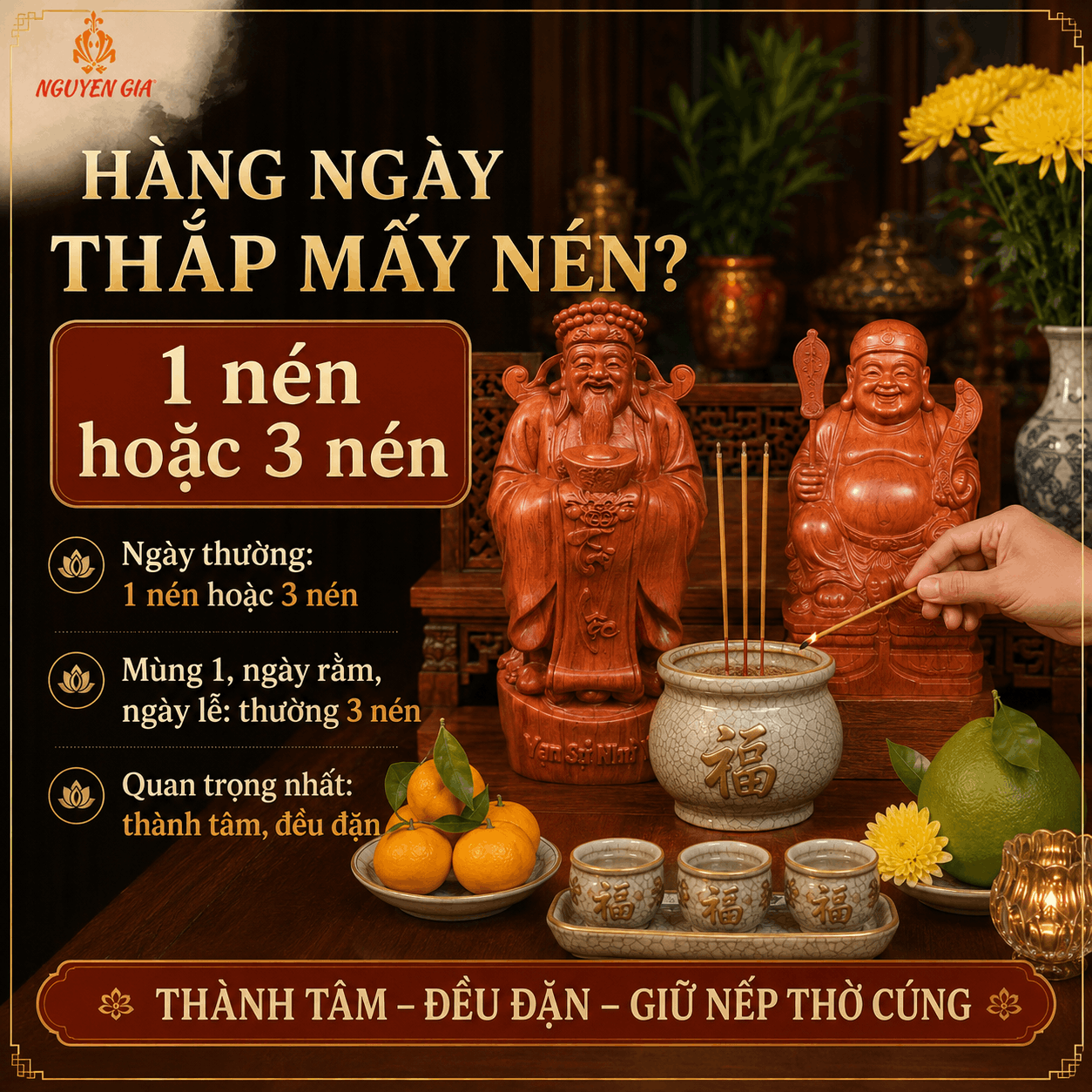 C&aacute;ch Thắp Hương Thần T&agrave;i H&agrave;ng Ng&agrave;y: Mấy N&eacute;n L&agrave; Ph&ugrave; Hợp?