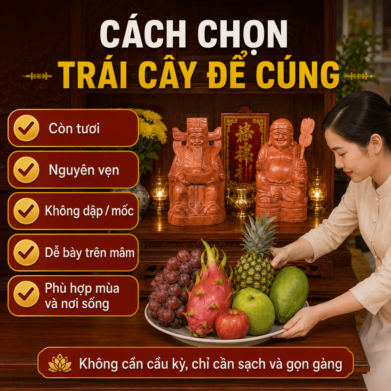 Tr&aacute;i C&acirc;y C&uacute;ng Thần T&agrave;i &Ocirc;ng Địa: N&ecirc;n C&uacute;ng Quả G&igrave;?