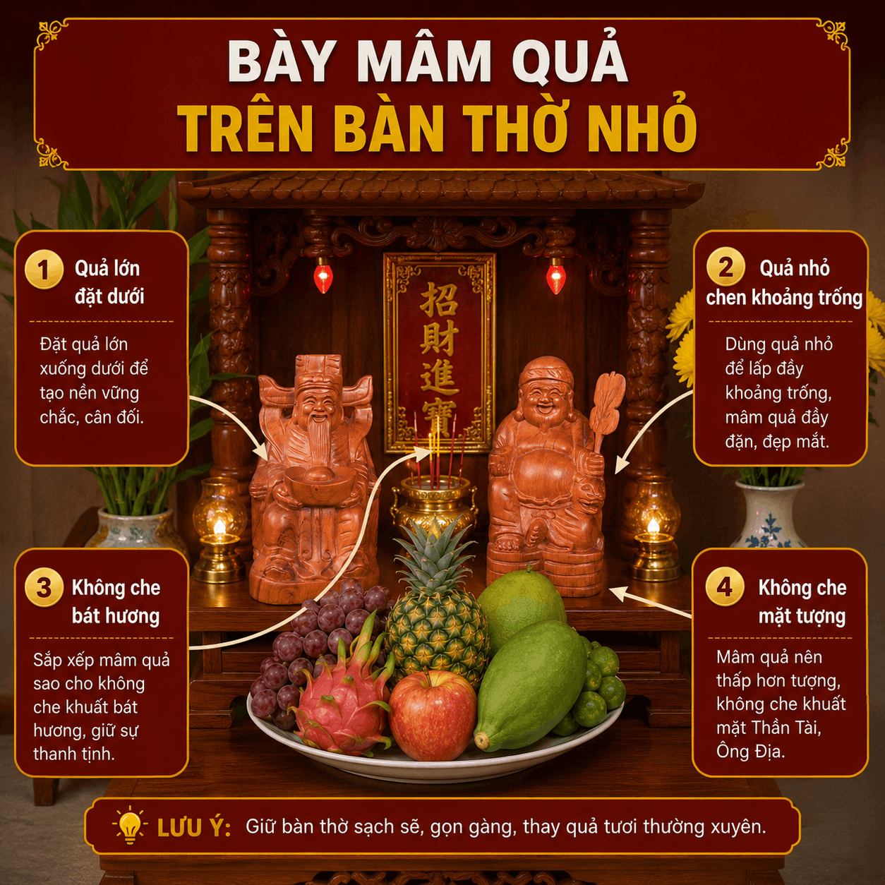 Tr&aacute;i C&acirc;y C&uacute;ng Thần T&agrave;i &Ocirc;ng Địa: N&ecirc;n C&uacute;ng Quả G&igrave;?