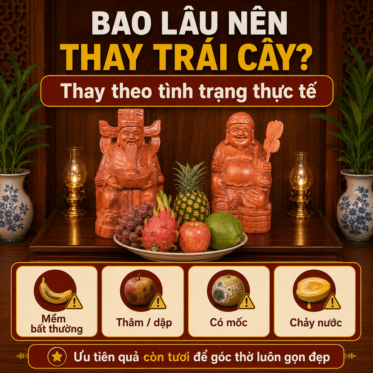 Tr&aacute;i C&acirc;y C&uacute;ng Thần T&agrave;i &Ocirc;ng Địa: N&ecirc;n C&uacute;ng Quả G&igrave;?