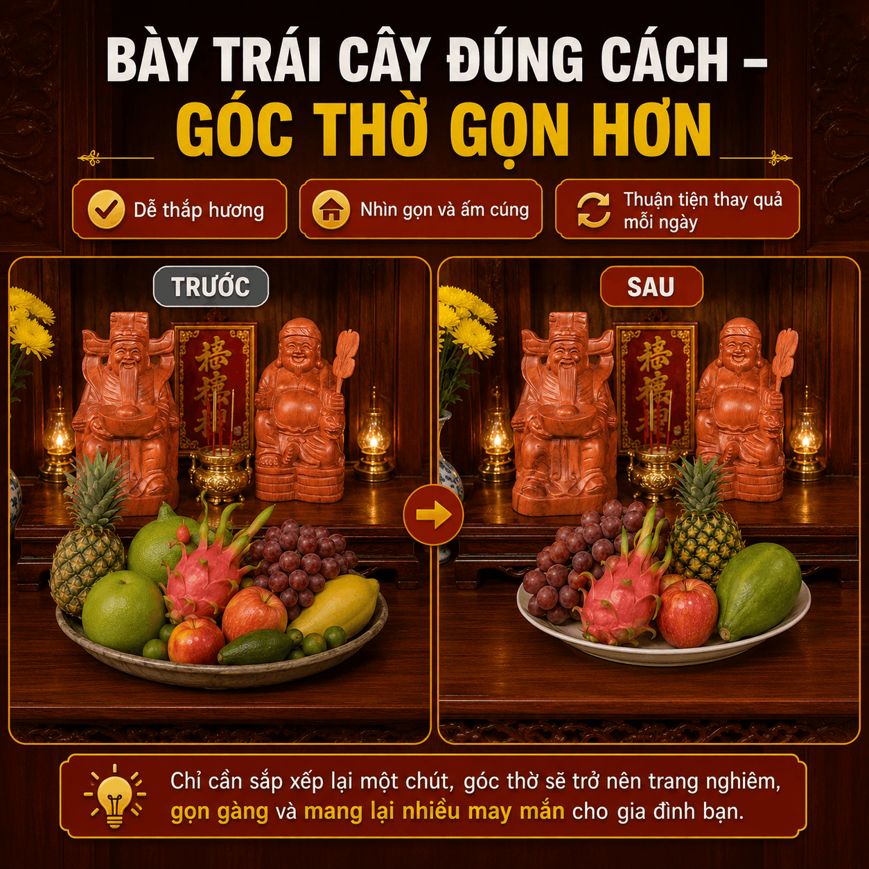 Tr&aacute;i C&acirc;y C&uacute;ng Thần T&agrave;i &Ocirc;ng Địa: N&ecirc;n C&uacute;ng Quả G&igrave;?