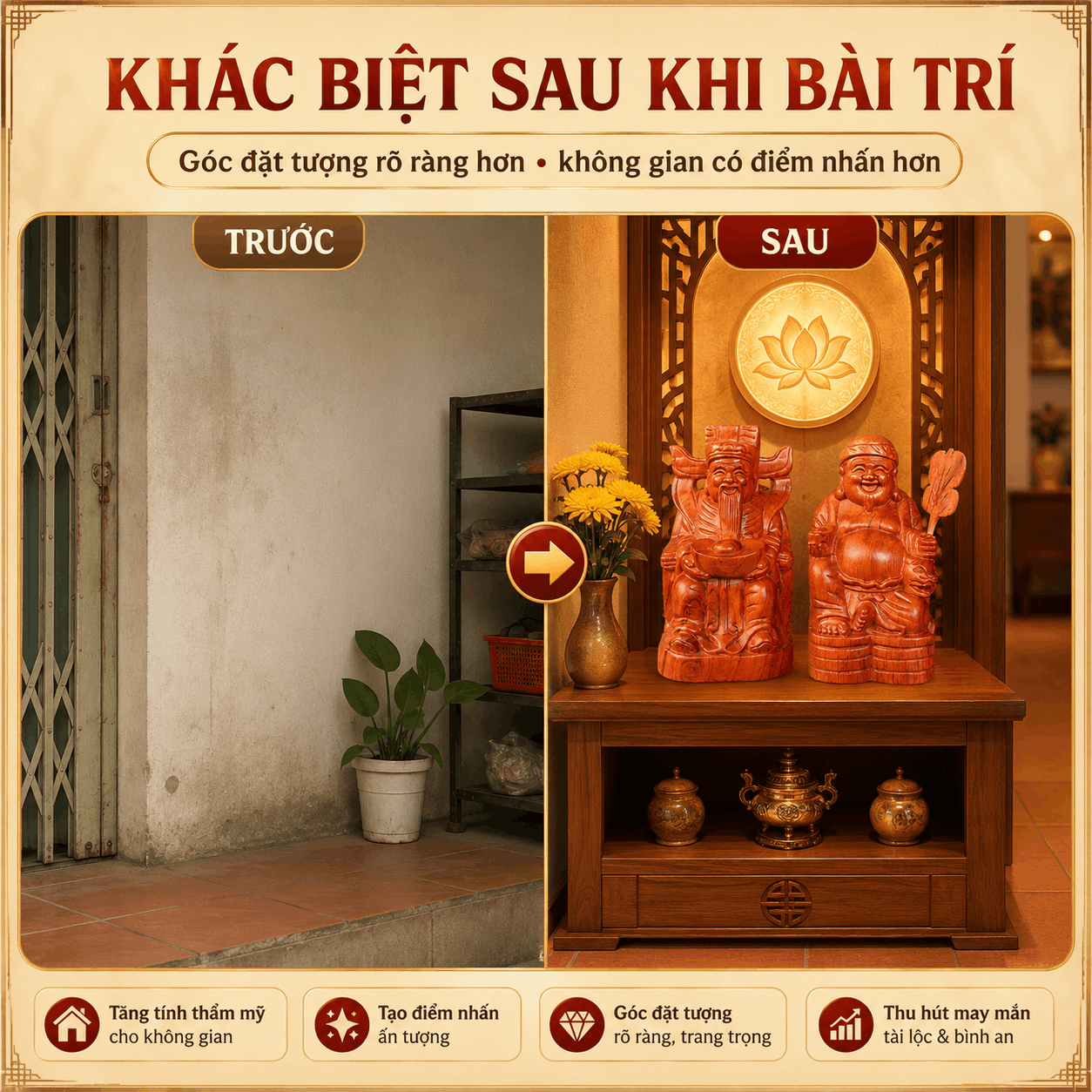 Tượng Thần Tài Bằng Gỗ – Thần Tài Thổ Địa