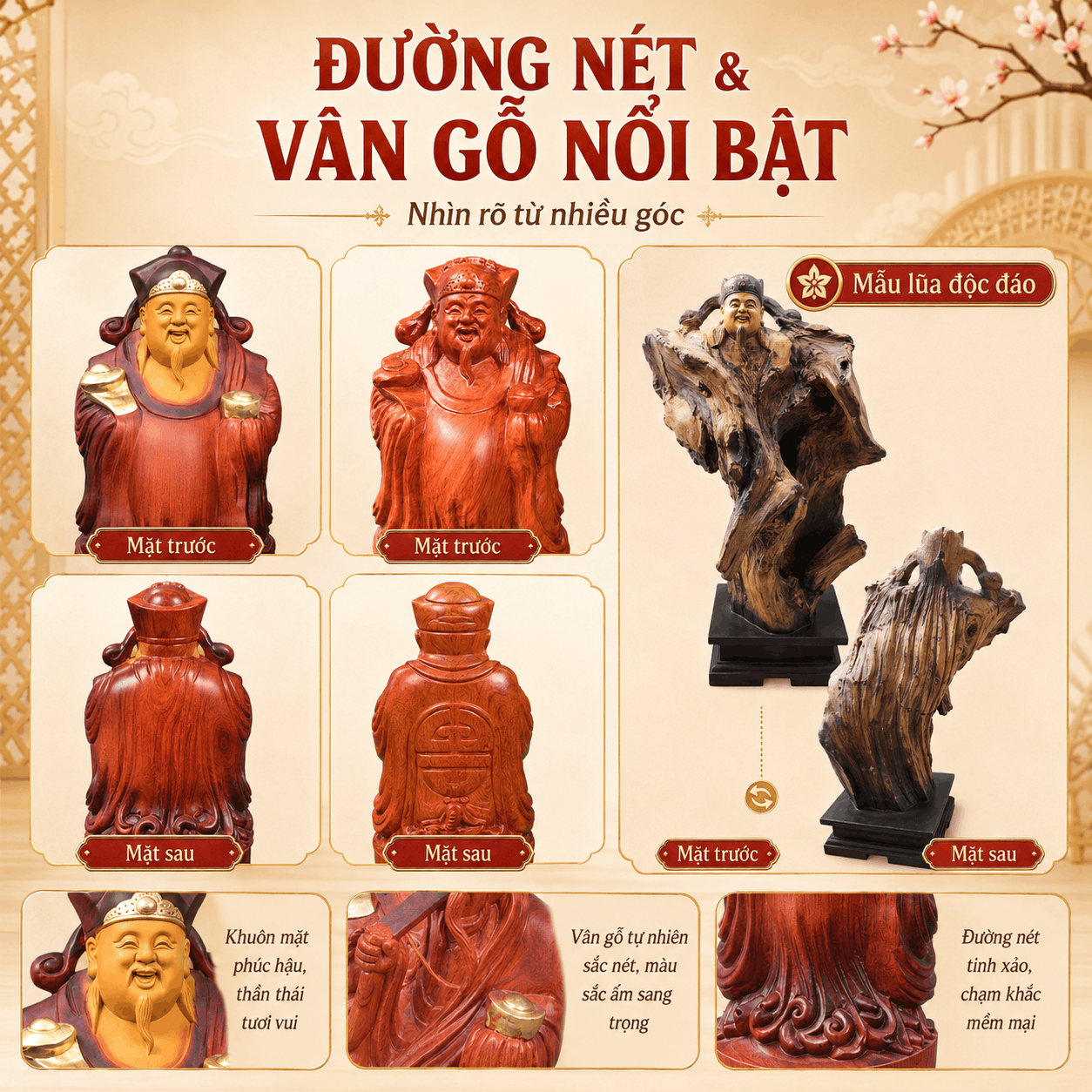 Tượng Thần Tài Bằng Gỗ – Thần Tài Thổ Địa
