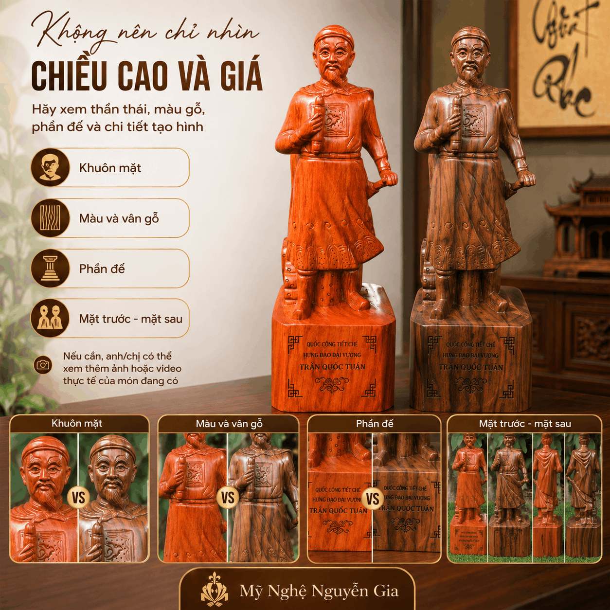 Tượng Trần Hưng Đạo bằng gỗ