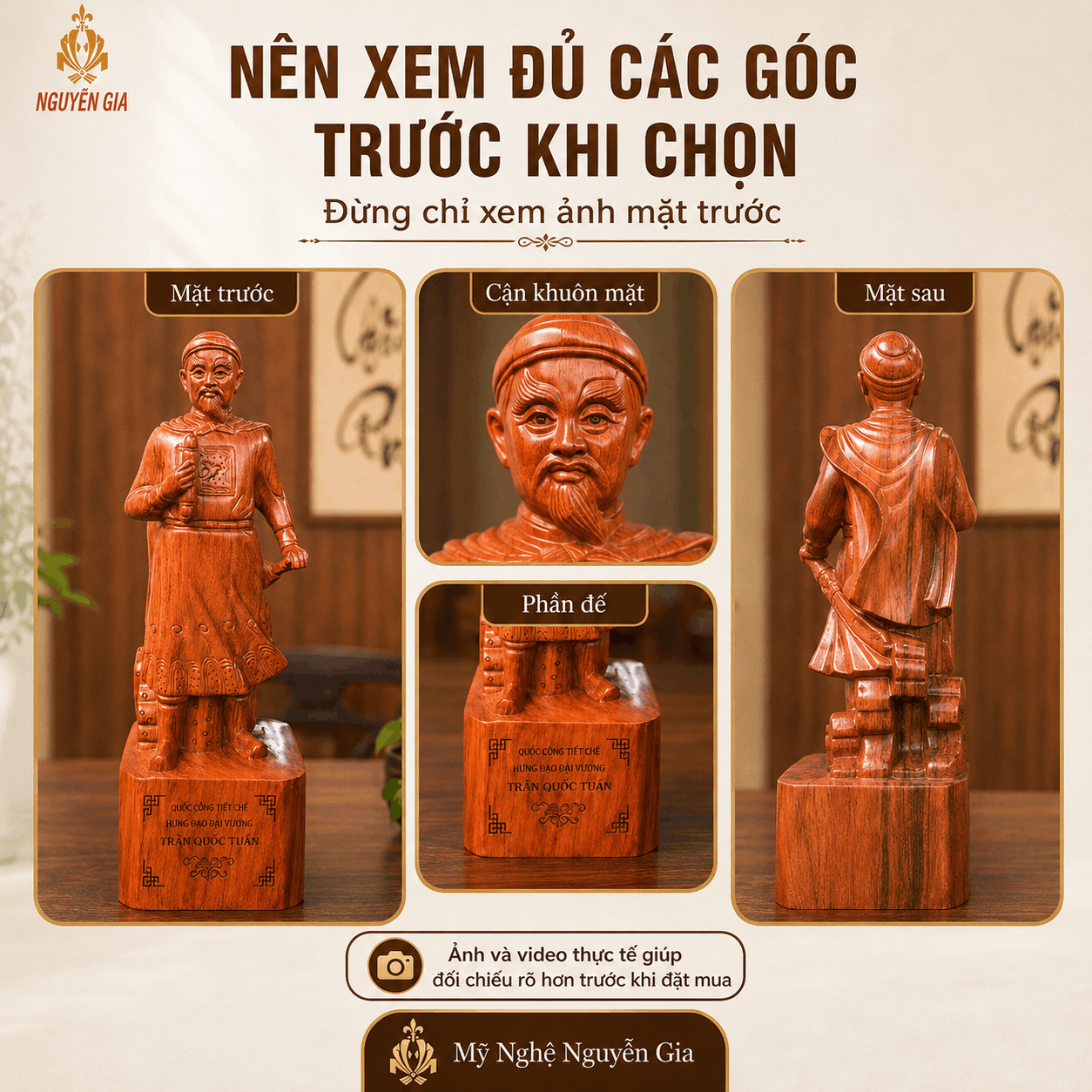 Tượng Trần Hưng Đạo bằng gỗ