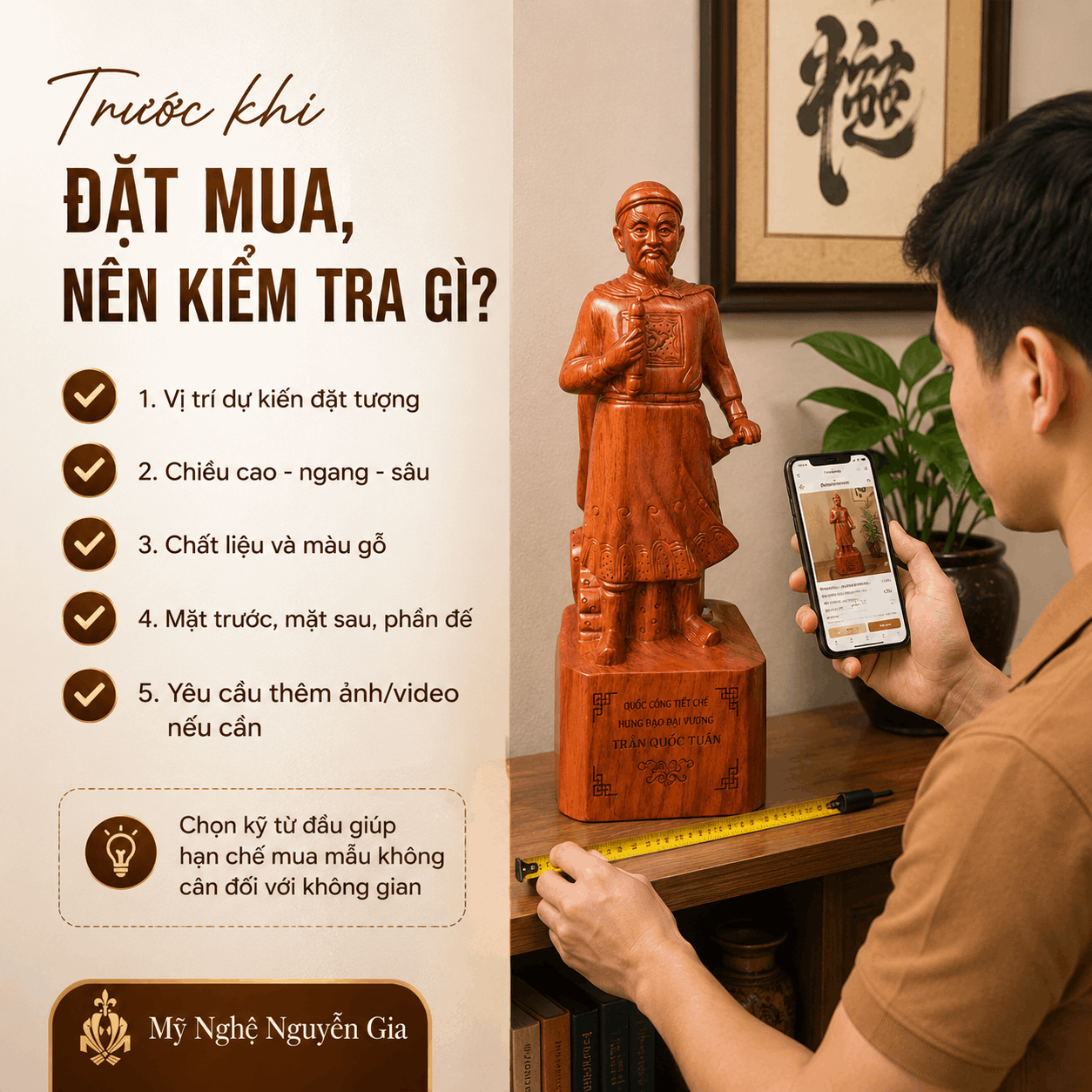 Tượng Trần Hưng Đạo bằng gỗ