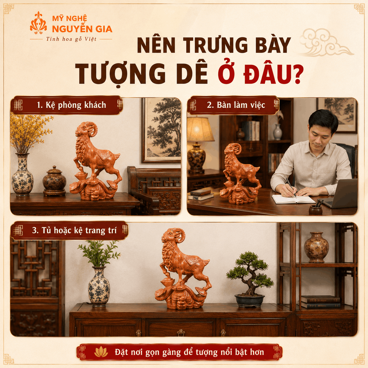 Tượng D&ecirc; phong thủy bằng gỗ