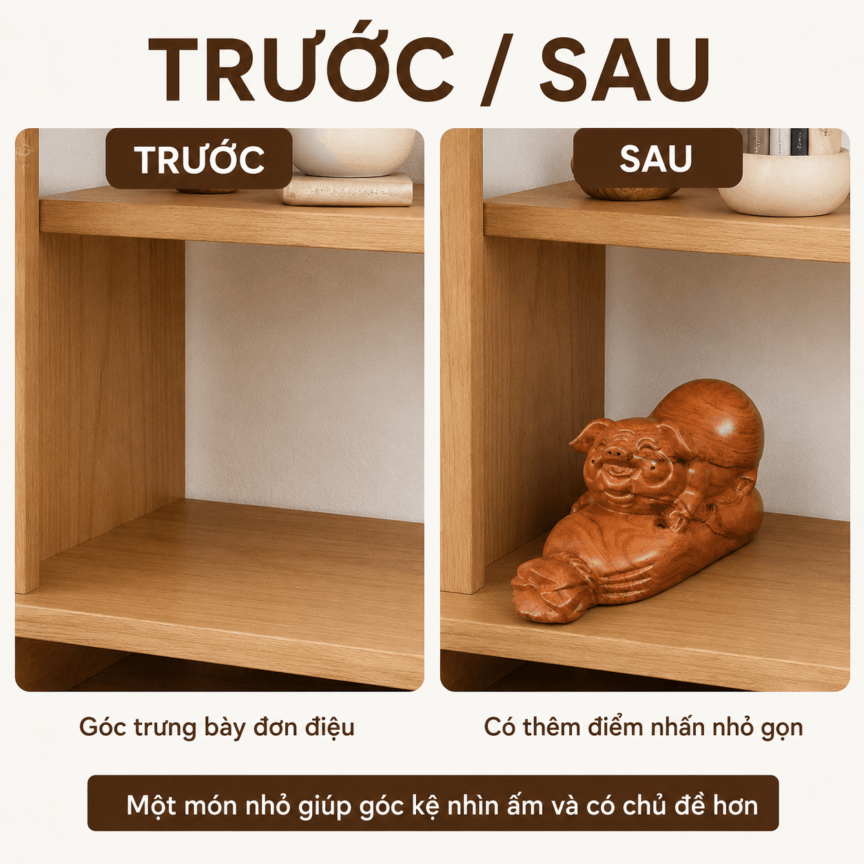 Tượng Heo Nằm Bao Tiền Gỗ Hương 18 × 8 × 9 cm