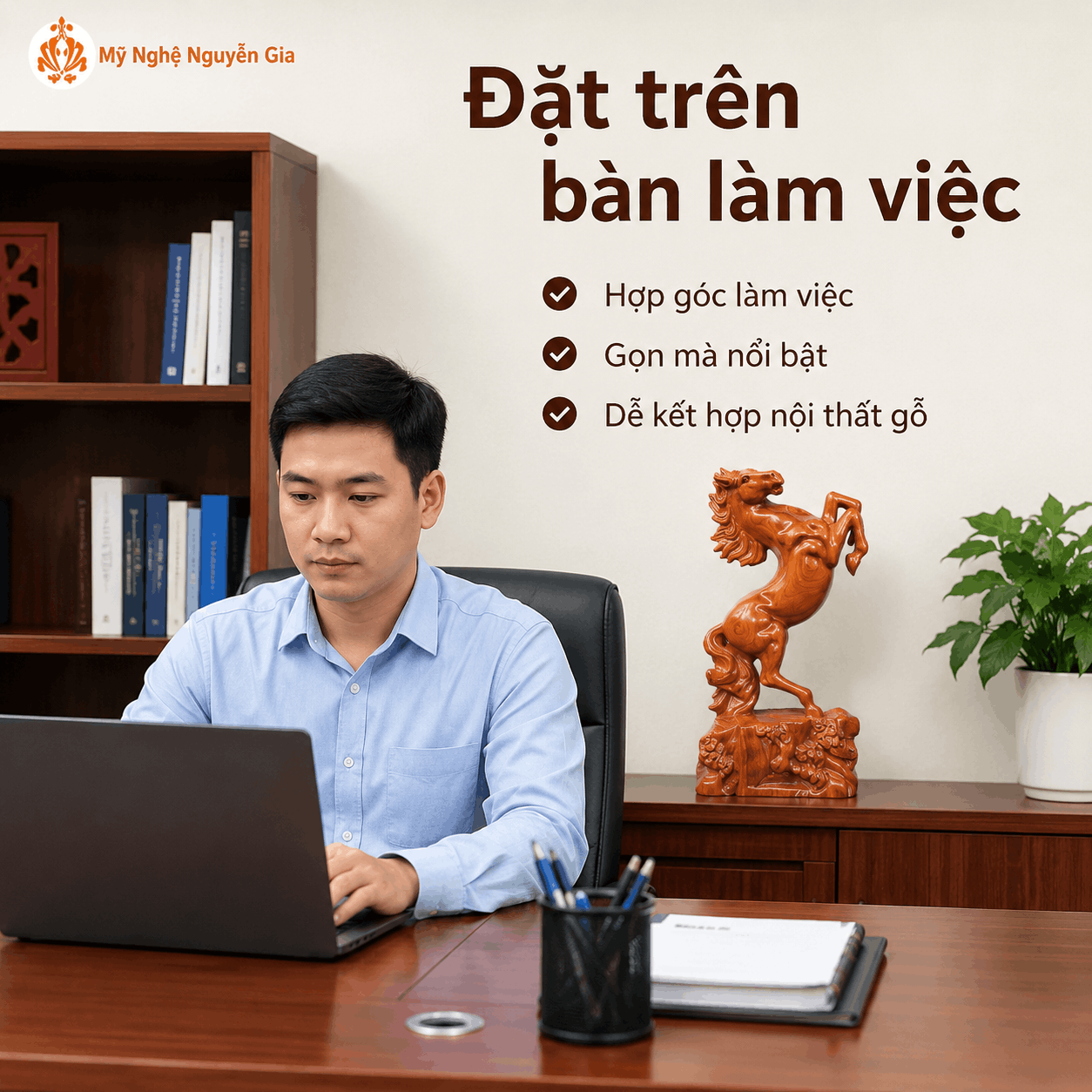 Cách đặt tượng Ngựa trên bàn làm việc: nên đặt ở đâu, quay hướng nào?