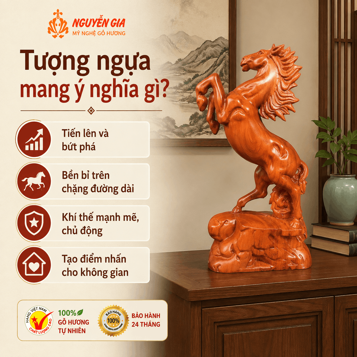 &Yacute; nghĩa tượng Ngựa phong thủy bằng gỗ: n&ecirc;n hiểu v&agrave; lựa chọn thế n&agrave;o?