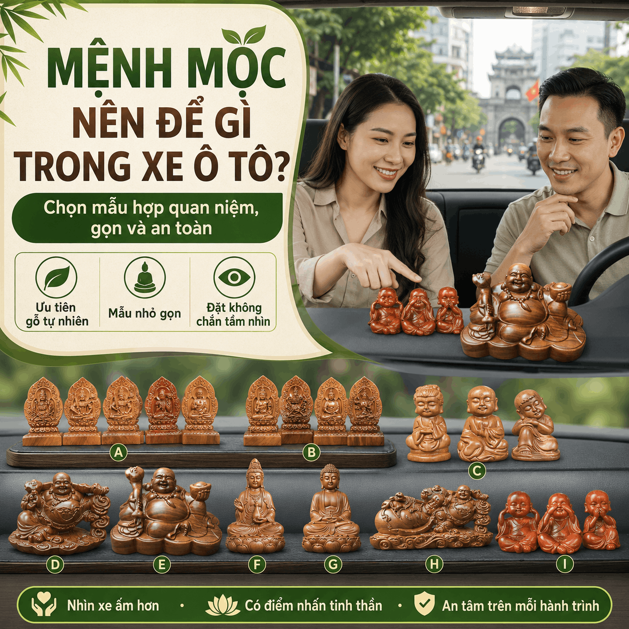Mệnh Mộc n&ecirc;n để g&igrave; trong xe &ocirc; t&ocirc;? C&aacute;ch chọn vừa hợp quan niệm vừa an to&agrave;n