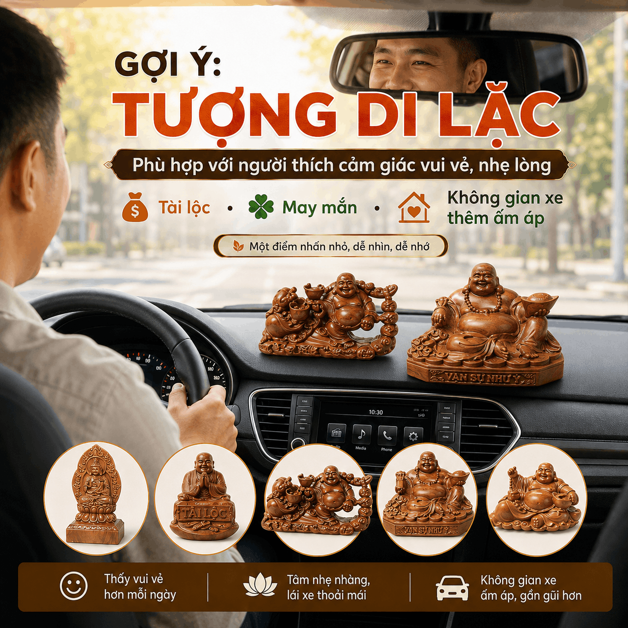 N&ecirc;n để tượng g&igrave; tr&ecirc;n xe &ocirc; t&ocirc;? Chọn theo niềm tin, sở th&iacute;ch v&agrave; kh&ocirc;ng gian xe