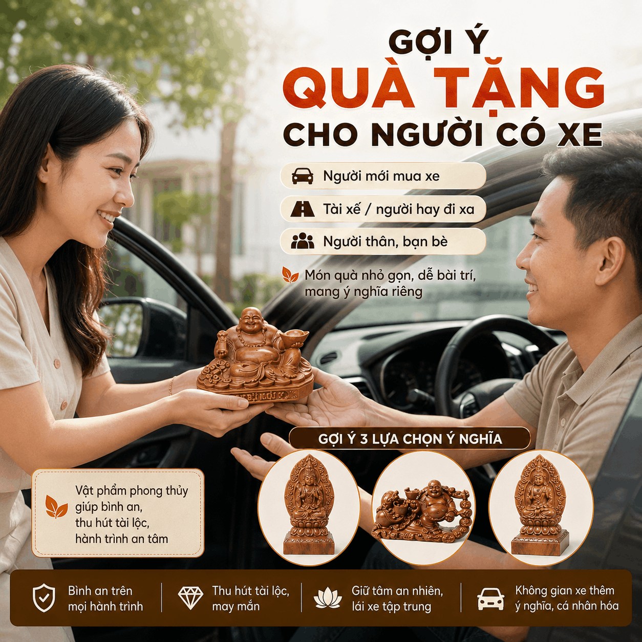 N&ecirc;n để tượng g&igrave; tr&ecirc;n xe &ocirc; t&ocirc;? Chọn theo niềm tin, sở th&iacute;ch v&agrave; kh&ocirc;ng gian xe