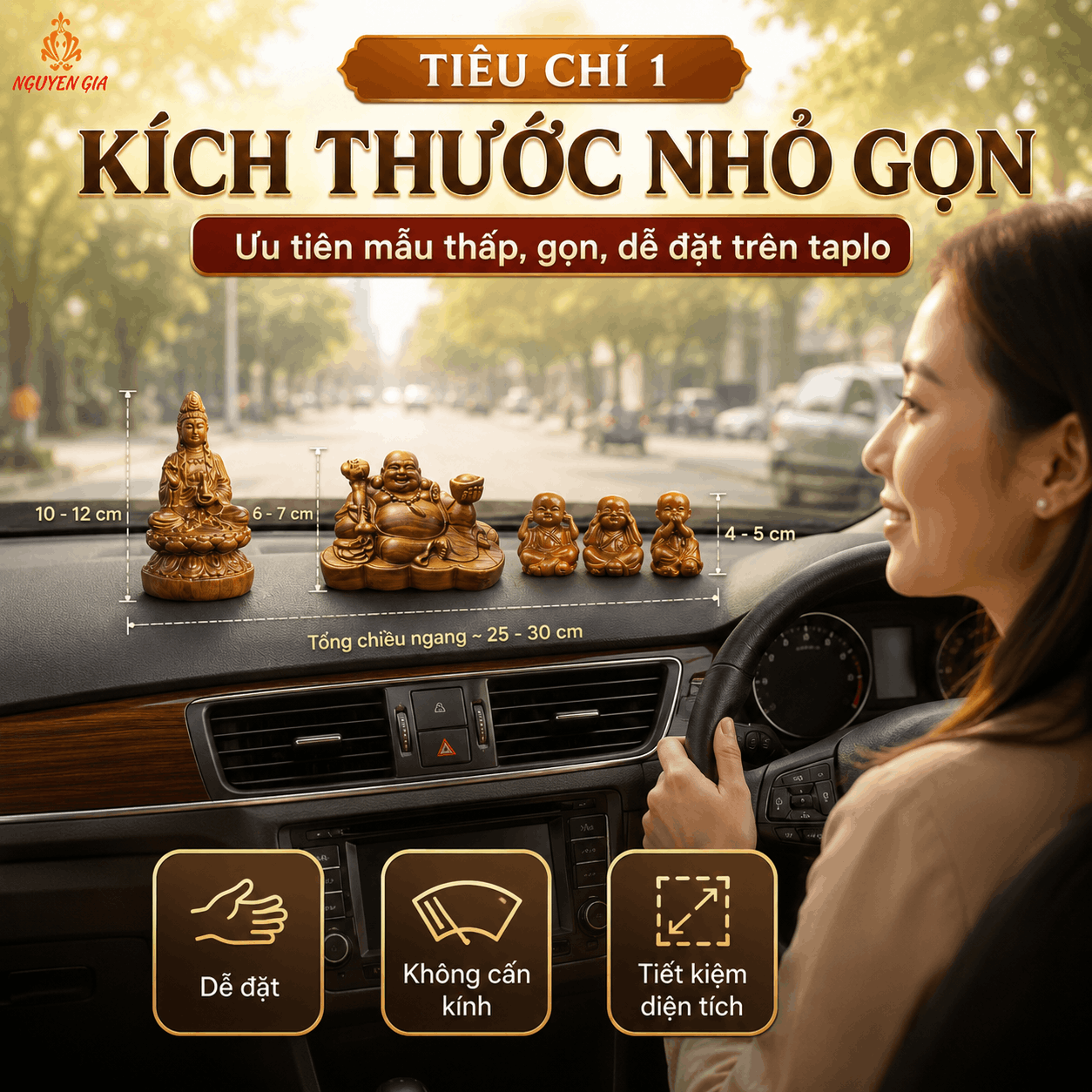 C&aacute;ch chọn tượng gỗ để xe &ocirc; t&ocirc;: 7 ti&ecirc;u ch&iacute; n&ecirc;n kiểm tra trước khi mua