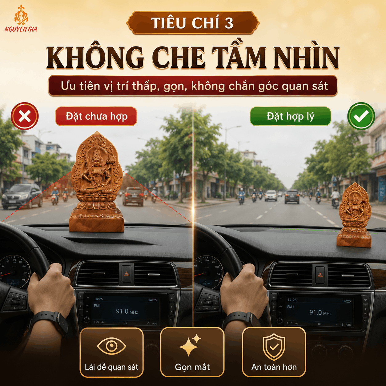 C&aacute;ch chọn tượng gỗ để xe &ocirc; t&ocirc;: 7 ti&ecirc;u ch&iacute; n&ecirc;n kiểm tra trước khi mua