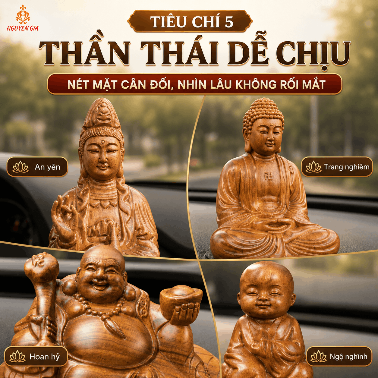C&aacute;ch chọn tượng gỗ để xe &ocirc; t&ocirc;: 7 ti&ecirc;u ch&iacute; n&ecirc;n kiểm tra trước khi mua