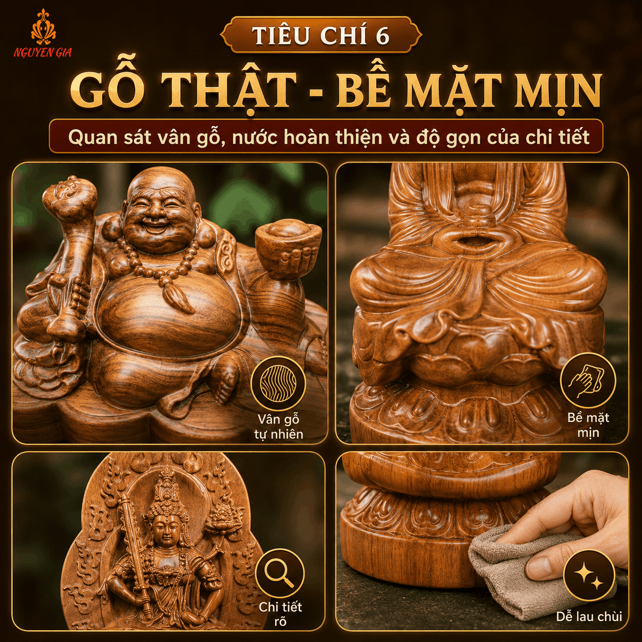 C&aacute;ch chọn tượng gỗ để xe &ocirc; t&ocirc;: 7 ti&ecirc;u ch&iacute; n&ecirc;n kiểm tra trước khi mua