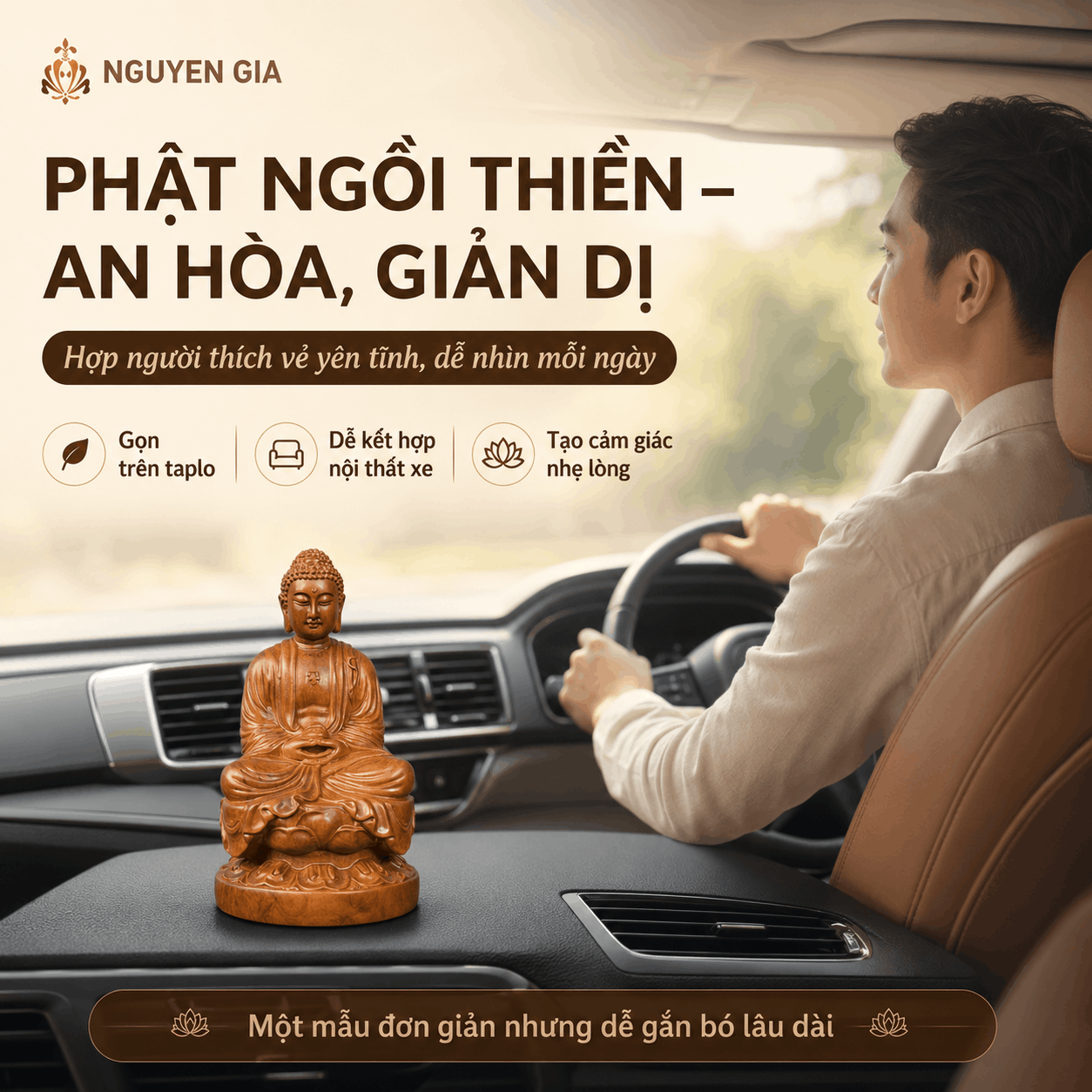 Tượng Phật để xe ô tô: nên chọn hình tượng nào và đặt thế nào?