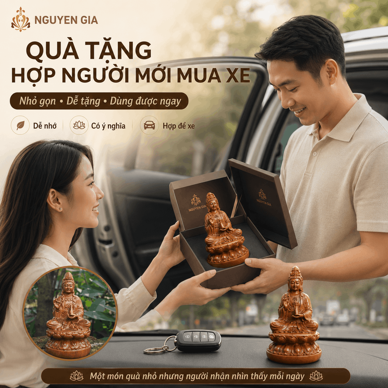 Tượng Phật để xe ô tô: nên chọn hình tượng nào và đặt thế nào?