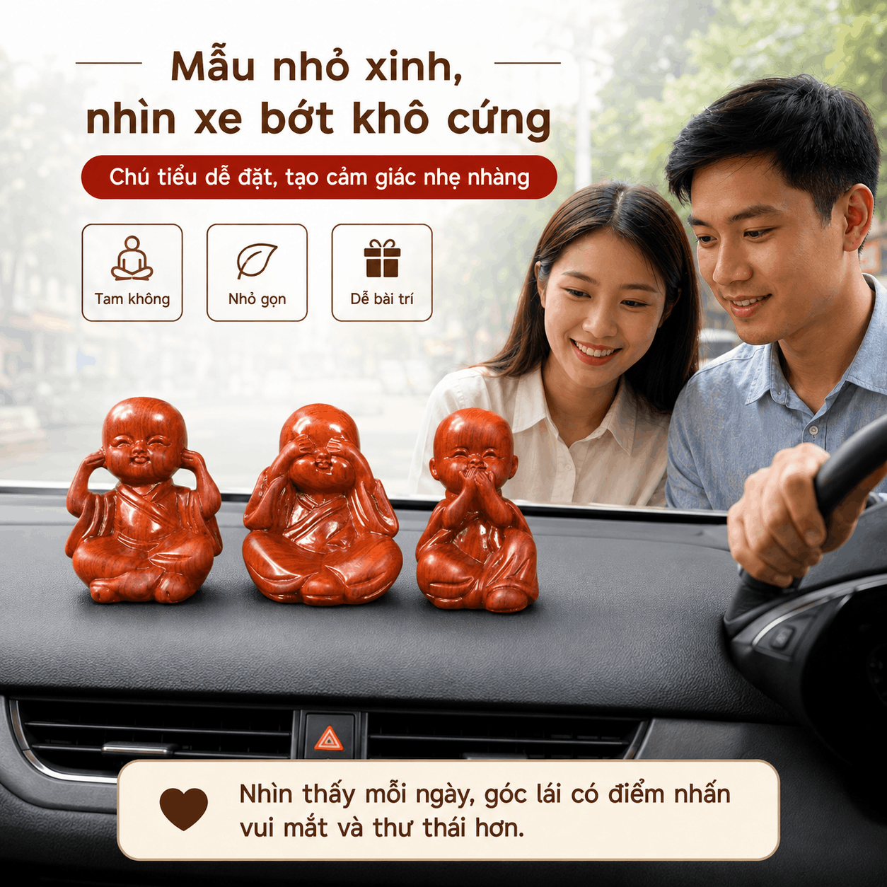 Tượng Phật để xe &ocirc; t&ocirc; tại H&agrave; Nội: xem v&agrave; chọn mẫu ph&ugrave; hợp với xe