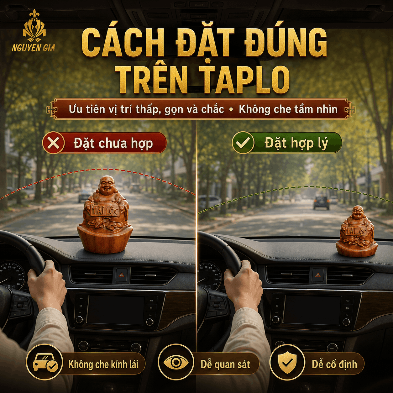 Tượng Phật Di Lặc để xe &ocirc; t&ocirc;: &yacute; nghĩa, c&aacute;ch đặt v&agrave; c&aacute;ch chọn ph&ugrave; hợp