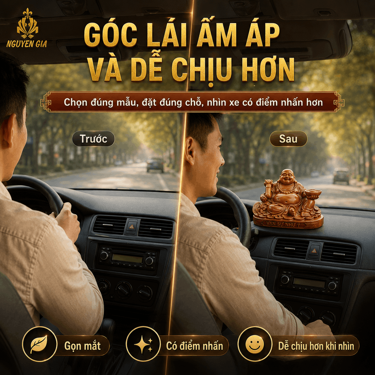 Tượng Phật Di Lặc để xe &ocirc; t&ocirc;: &yacute; nghĩa, c&aacute;ch đặt v&agrave; c&aacute;ch chọn ph&ugrave; hợp