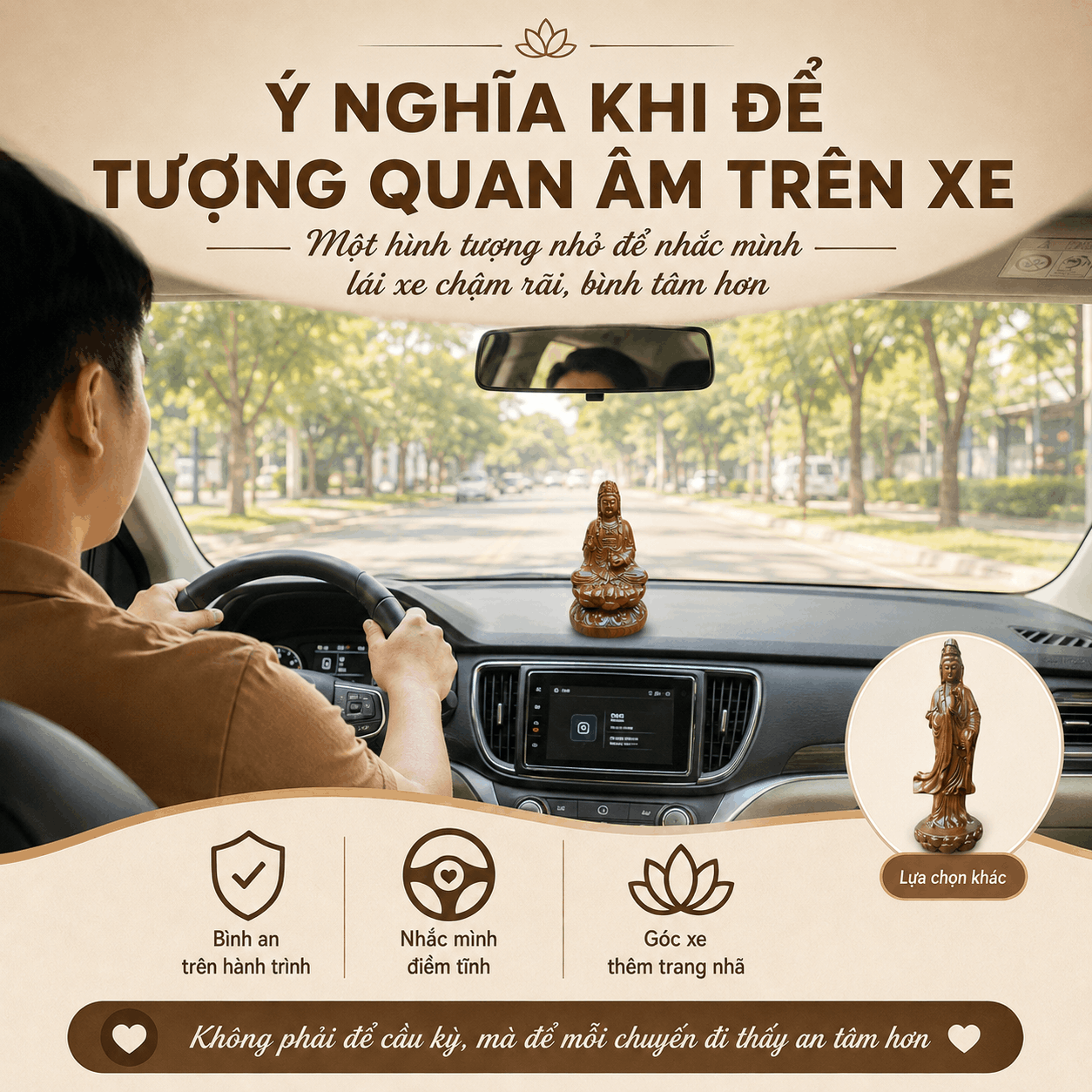 Tượng Quan &Acirc;m để xe &ocirc; t&ocirc;: n&ecirc;n chọn thế n&agrave;o v&agrave; đặt ở đ&acirc;u?