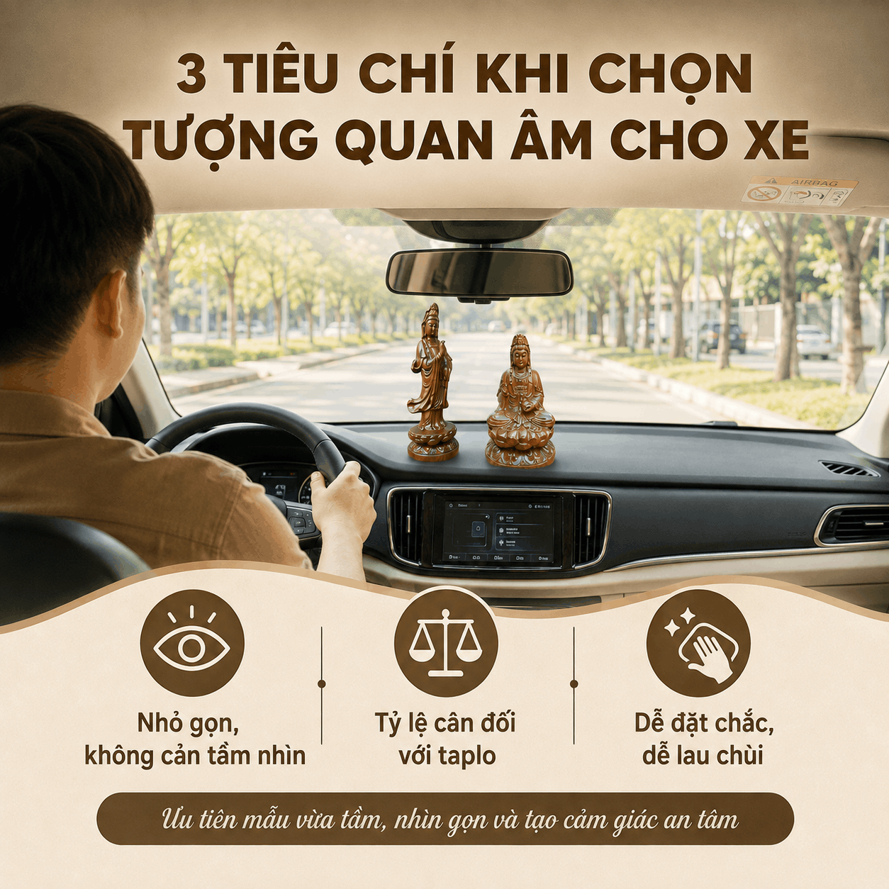 Tượng Quan &Acirc;m để xe &ocirc; t&ocirc;: n&ecirc;n chọn thế n&agrave;o v&agrave; đặt ở đ&acirc;u?
