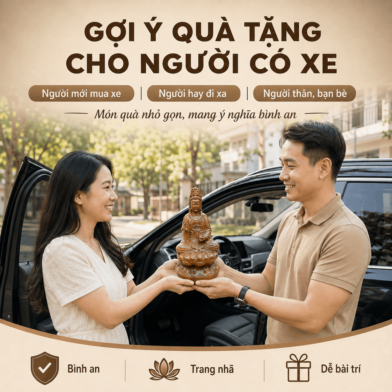Tượng Quan &Acirc;m để xe &ocirc; t&ocirc;: n&ecirc;n chọn thế n&agrave;o v&agrave; đặt ở đ&acirc;u?