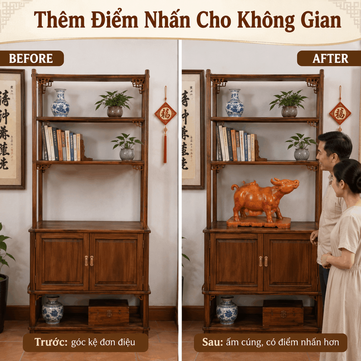 Tượng Tr&acirc;u phong thủy bằng gỗ