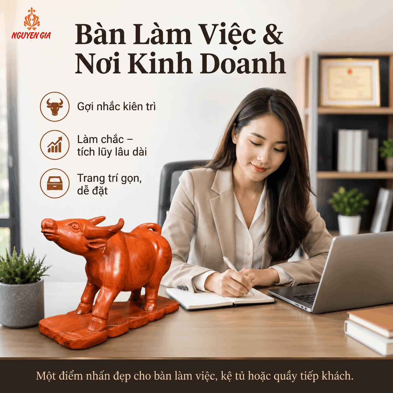 Tượng Tr&acirc;u phong thủy bằng gỗ