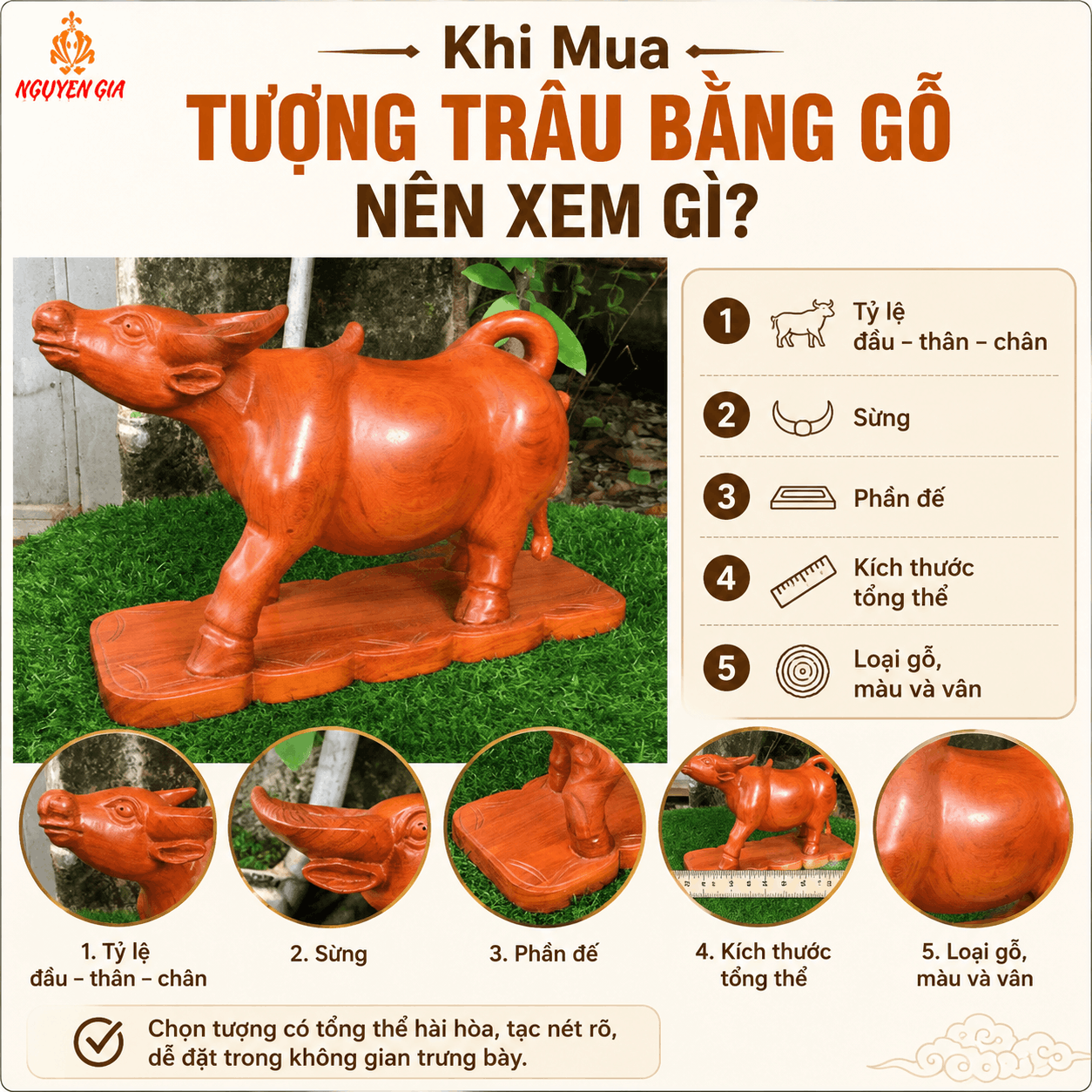 Tượng Tr&acirc;u phong thủy bằng gỗ