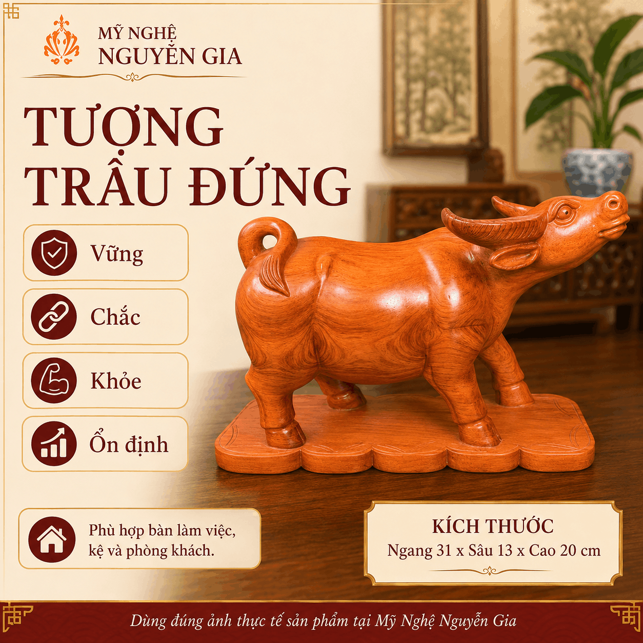 Tượng Tr&acirc;u bằng gỗ c&oacute; &yacute; nghĩa g&igrave;?
