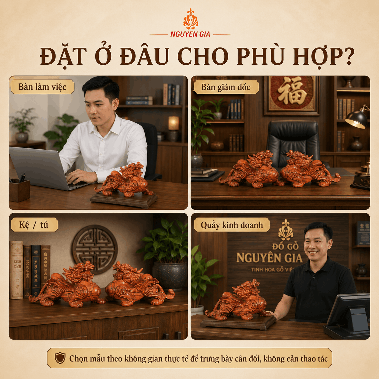 Tượng Tỳ Hưu bằng gỗ