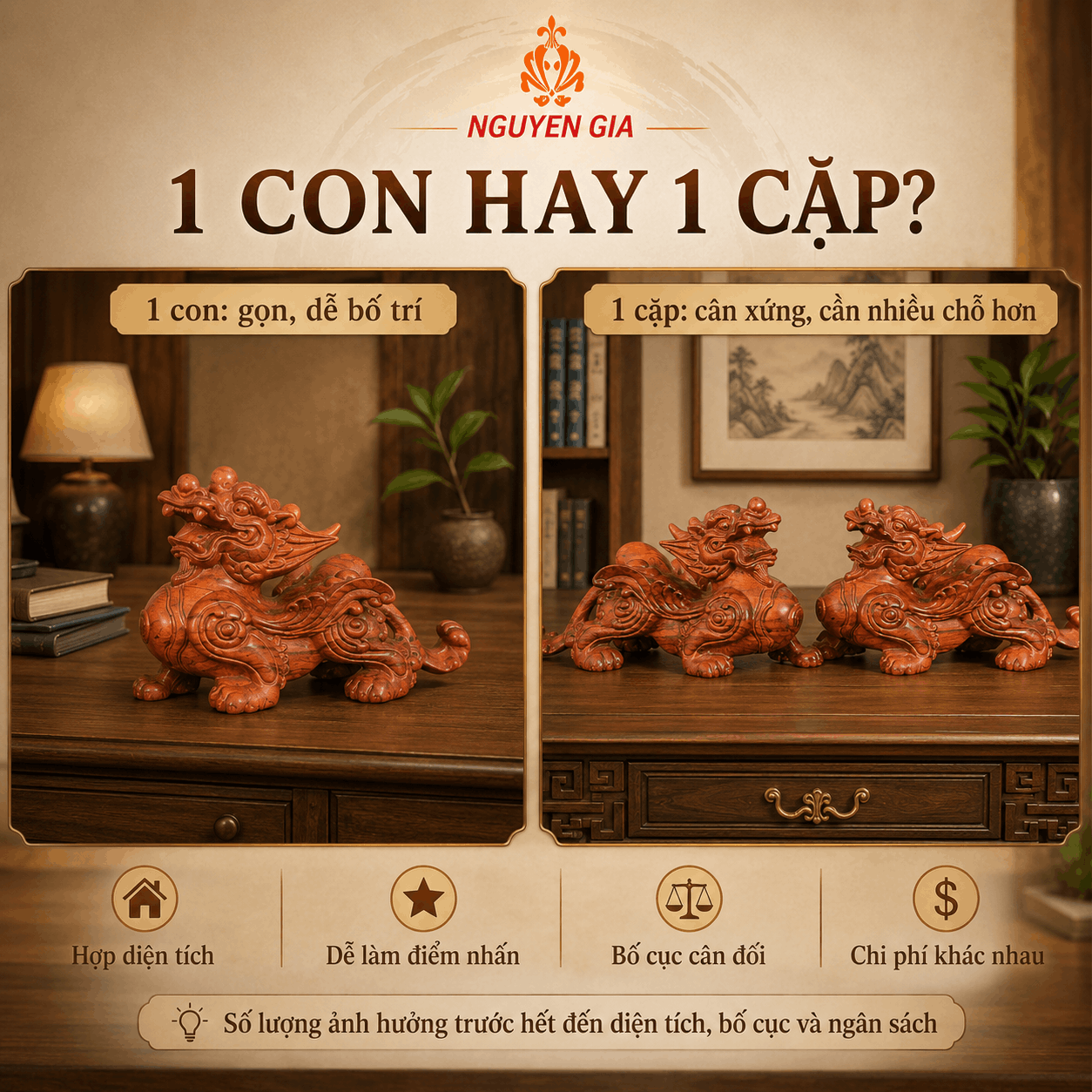 Tượng Tỳ Hưu bằng gỗ