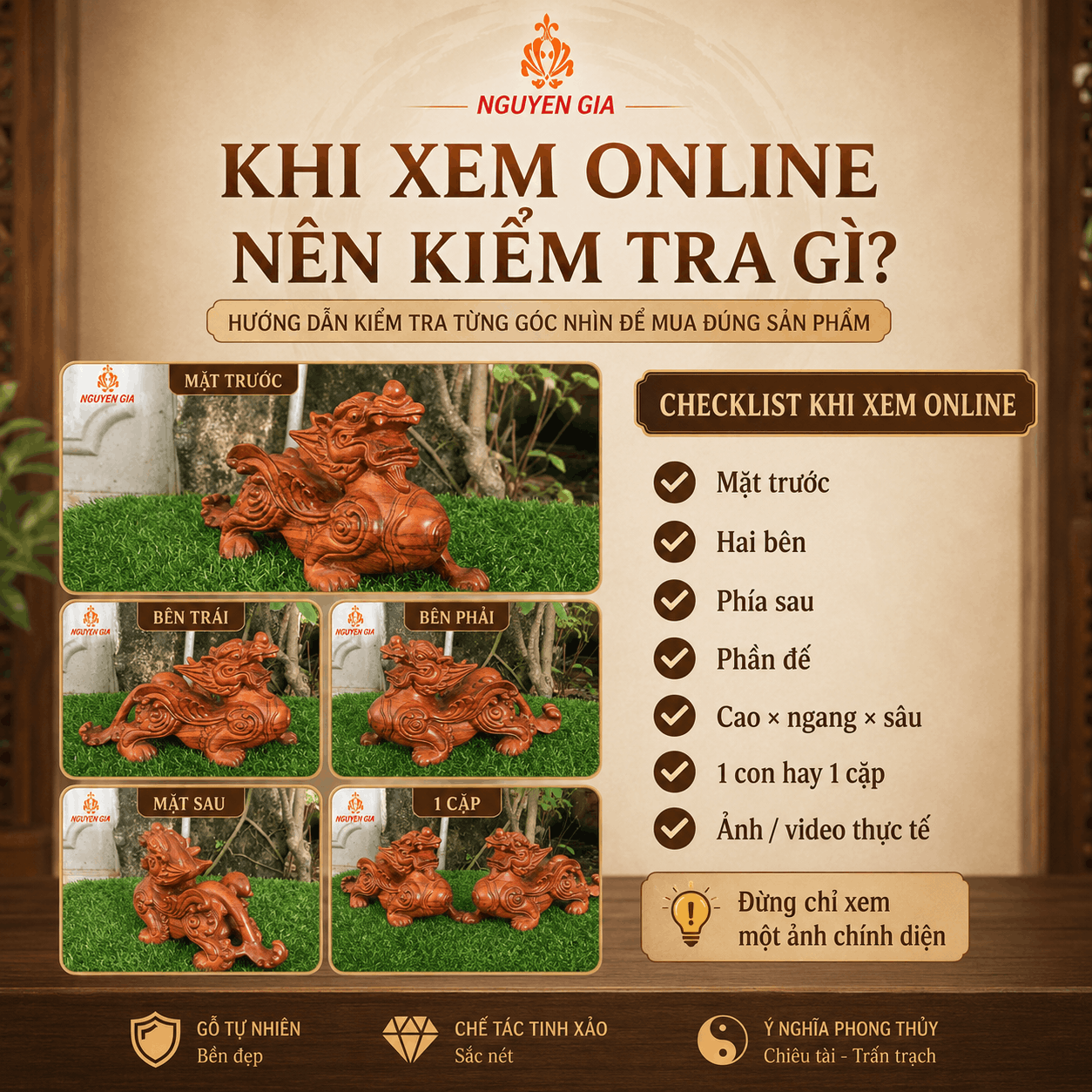 Tượng Tỳ Hưu bằng gỗ