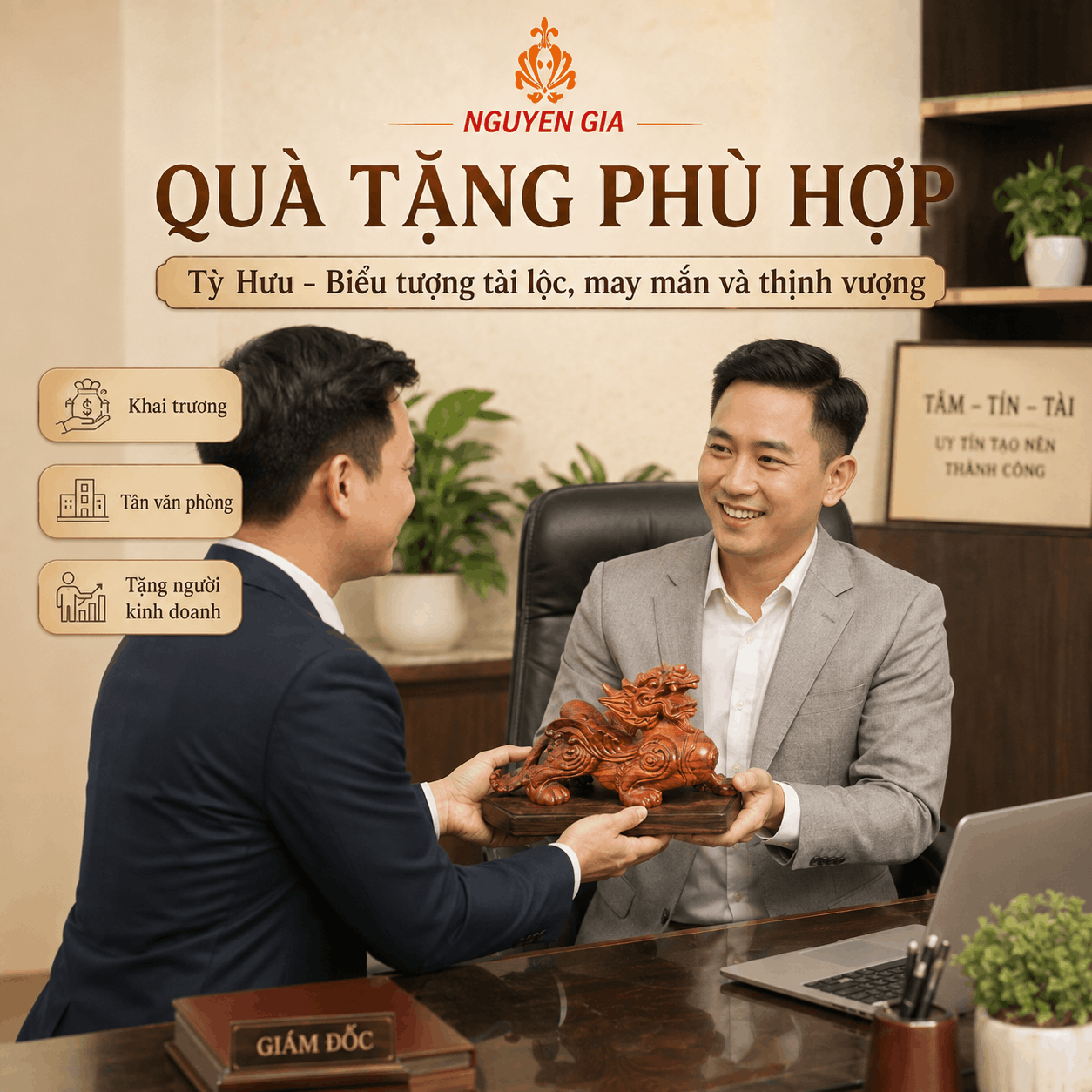 Tượng Tỳ Hưu bằng gỗ