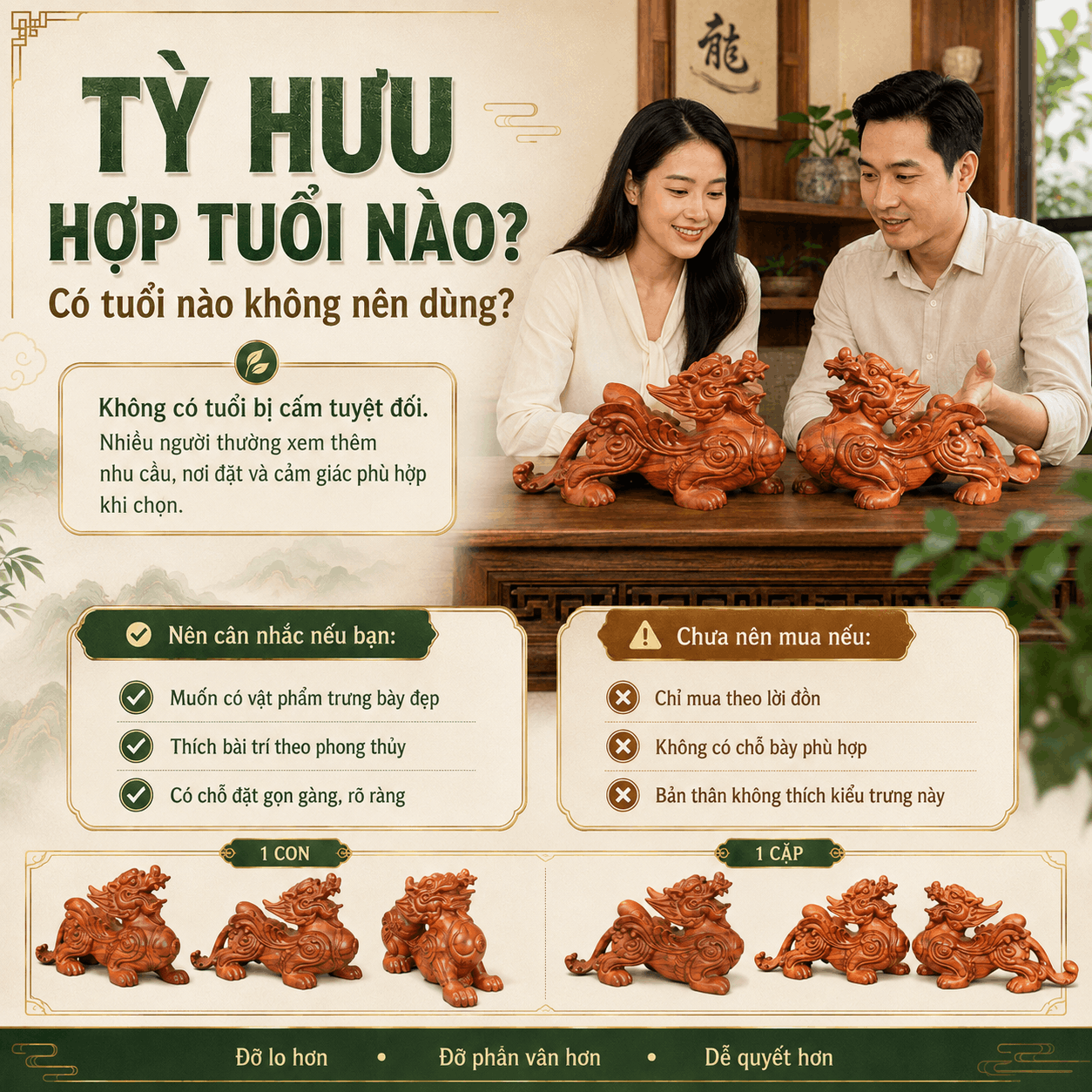 Tỳ Hưu là con gì? Tỳ Hưu hợp tuổi nào và có tuổi nào không nên dùng?