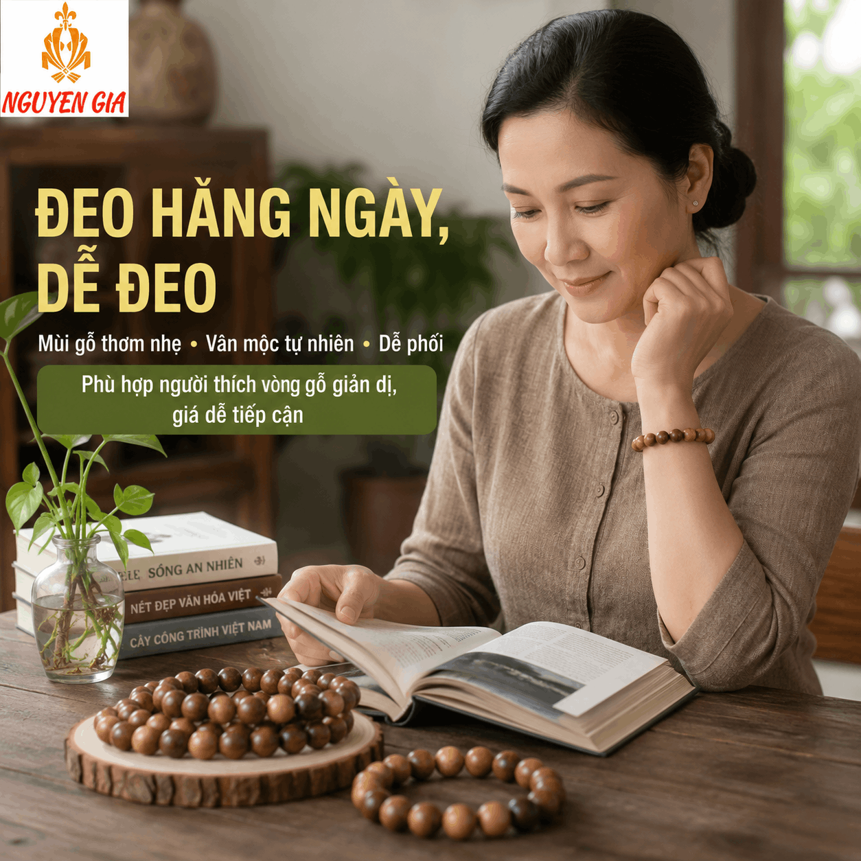 V&ograve;ng Gỗ B&aacute;ch Xanh Đủ Cỡ, Thơm Nhẹ, X&acirc;u Theo Y&ecirc;u Cầu