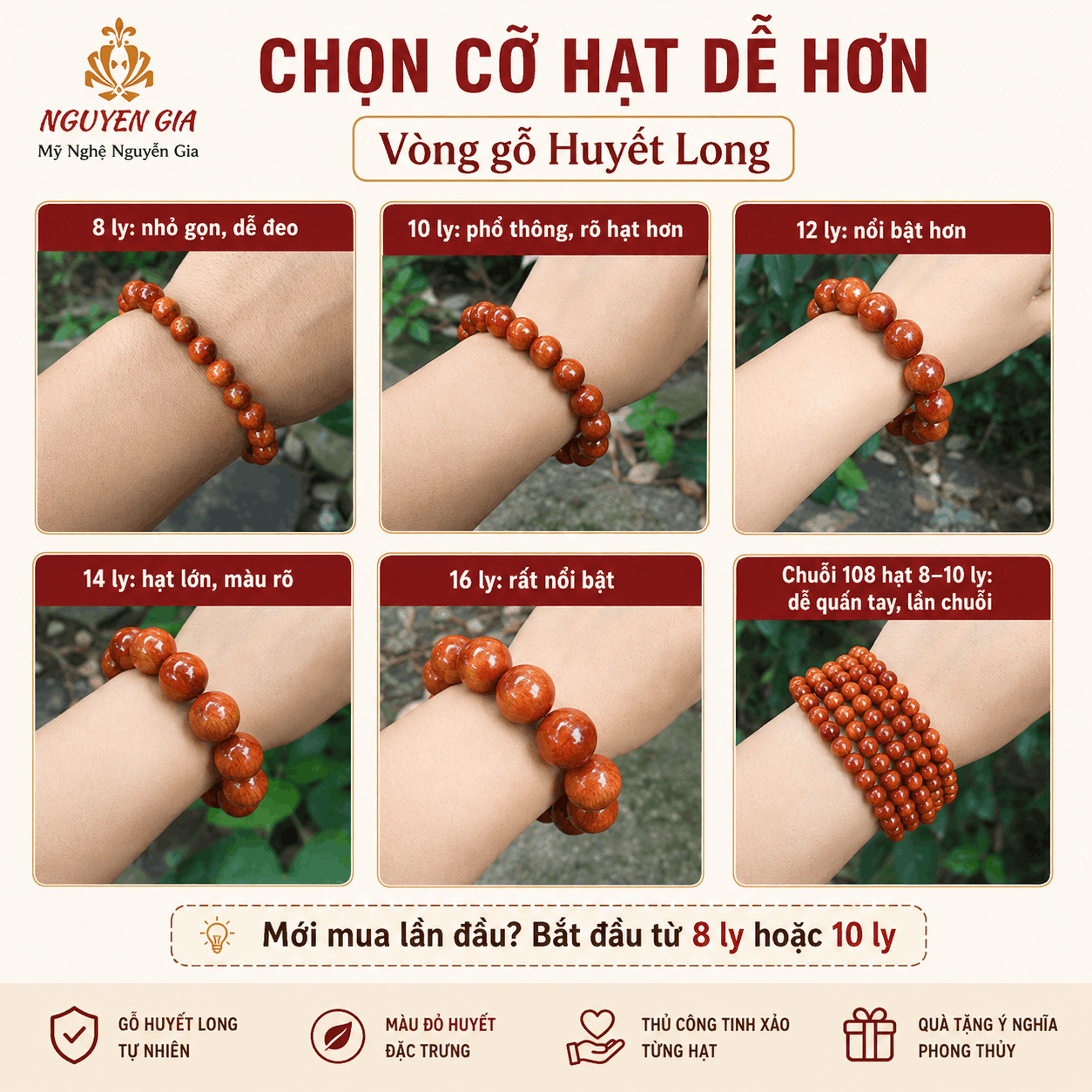 Vòng Gỗ Huyết Long, Vòng Huyết Rồng Màu Đỏ Nổi Bật